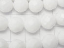White Jade 64 Faceted Round 10 mm half or 1 strand beads (aprx. 15 inch / 38 cm)