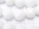 White Jade 64 Faceted Round 12 mm half or 1 strand beads (aprx.15 inch / 36 cm)