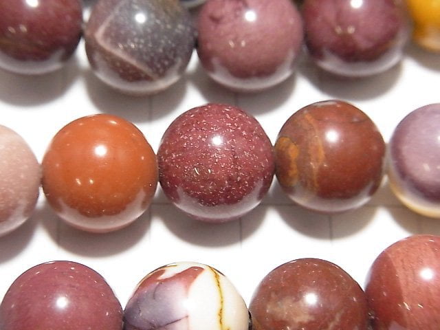 Mookaite Round 12 mm [2 mm hole] half or 1 strand beads (aprx.14 inch / 35 cm)