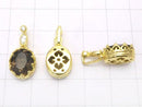 High Quality Smoky Quartz with AAA CZ Pendant 11 x 9 x 6 mm 18 KGP