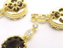 High Quality Smoky Quartz with AAA CZ Pendant 11 x 9 x 6 mm 18 KGP