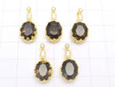 High Quality Smoky Quartz with AAA CZ Pendant 11 x 9 x 6 mm 18 KGP