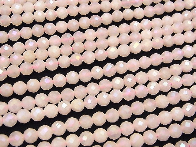 High Quality! Flash,Rose Quartz 64Faceted Round 6mm 1strand beads (aprx.15inch/37cm)