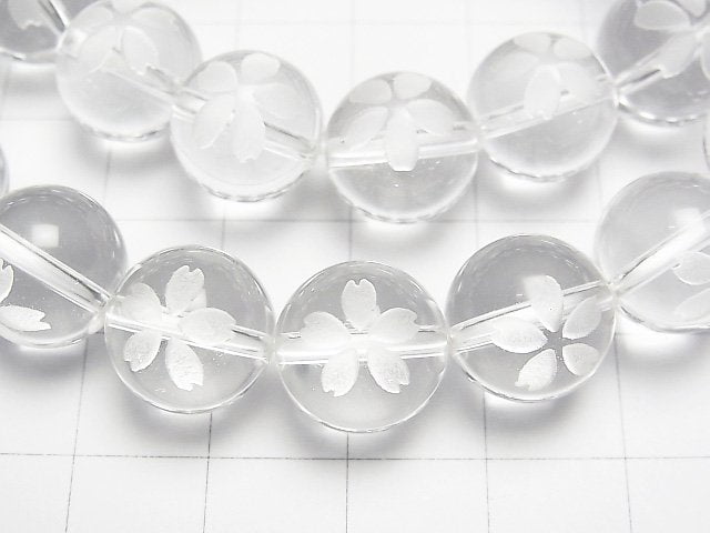 [Video] Carved of cherry blossoms! Crystal AAA Round 8mm,10mm,12mm,14mm Half chain/Bracelet