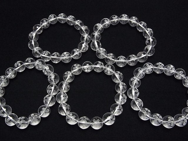 [Video] Carved of cherry blossoms! Crystal AAA Round 8mm,10mm,12mm,14mm Half chain/Bracelet