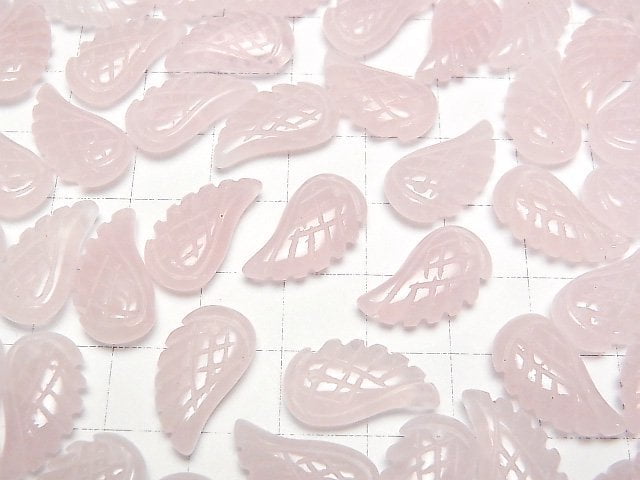 Rose Quartz AA+ Angel Wing  18x10mm 3pcs