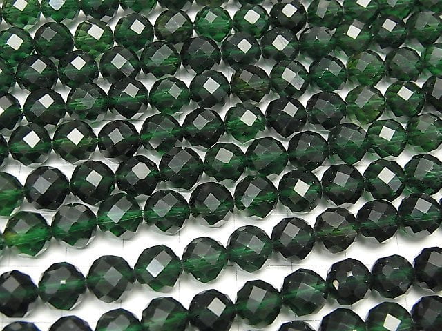 Green Quartz 64Faceted Round 8mm half or 1strand beads (aprx.15inch/37cm)