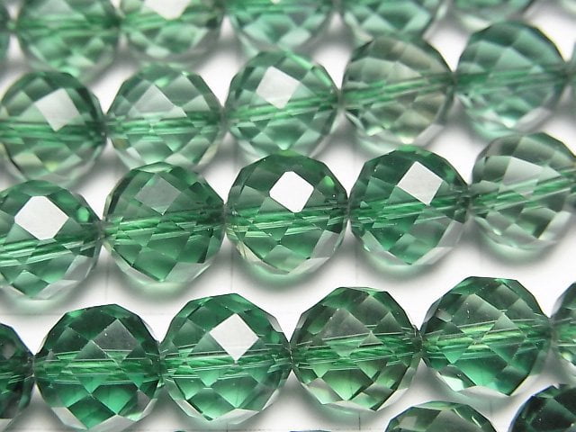 Green Quartz 64 Faceted Round 10 mm half or 1 strand beads (aprx.15 inch / 36 cm)