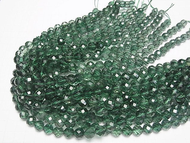 Green Quartz 64 Faceted Round 10 mm half or 1 strand beads (aprx.15 inch / 36 cm)