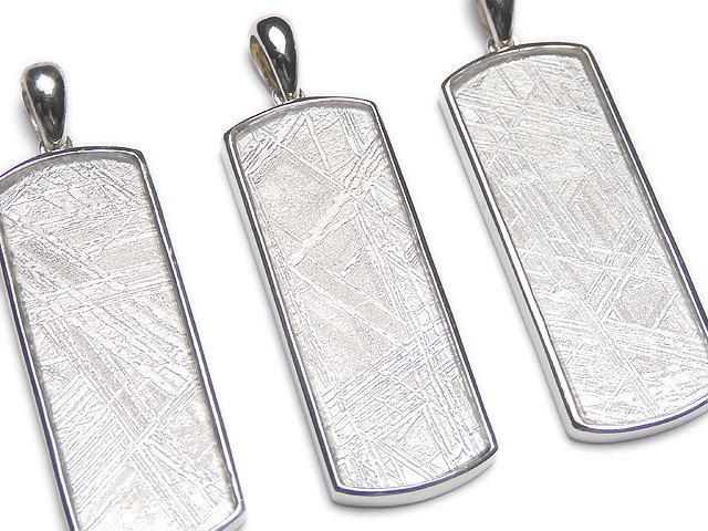 Meteorite (Muonionalusta) Pendant Rectangle 34x13mm Both Side Finish 1pc