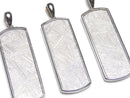 Meteorite (Muonionalusta) Pendant Rectangle 34x13mm Both Side Finish 1pc
