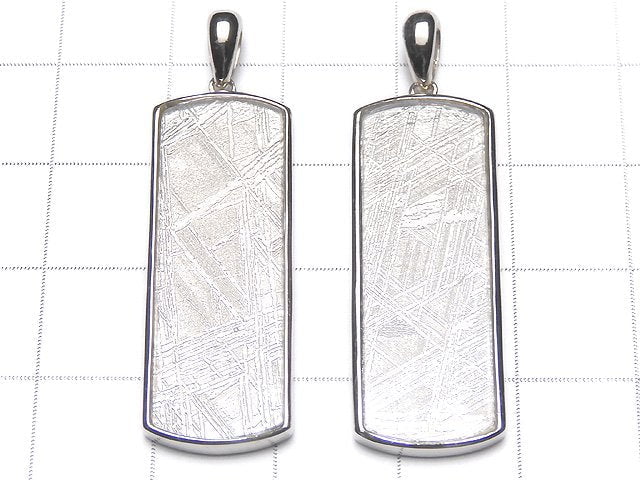 Meteorite (Muonionalusta) Pendant Rectangle 34x13mm Both Side Finish 1pc
