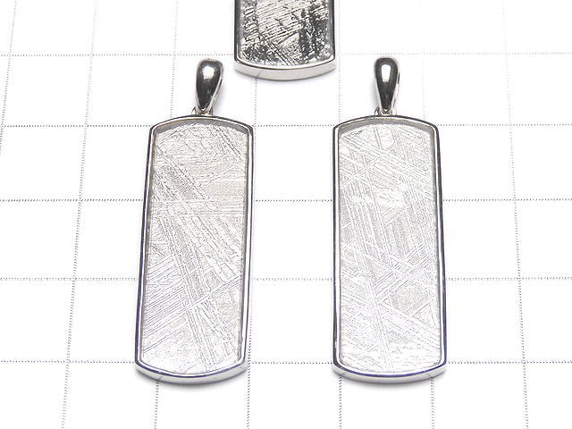 Meteorite (Muonionalusta) Pendant Rectangle 34x13mm Both Side Finish 1pc