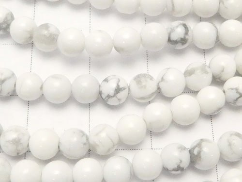 [Video] Howlite Magnesite  Round 4mm 1strand beads (aprx.15inch/36cm)
