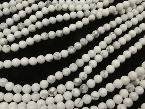 [Video] Howlite Magnesite  Round 4mm 1strand beads (aprx.15inch/36cm)