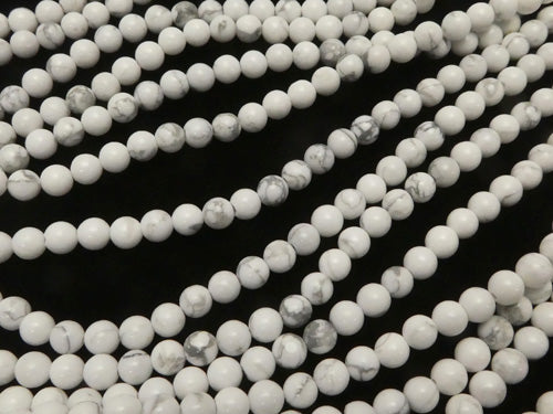 [Video] 1strand $4.79! Howlite Magnesite  Round 4mm 1strand beads (aprx.15inch/36cm)