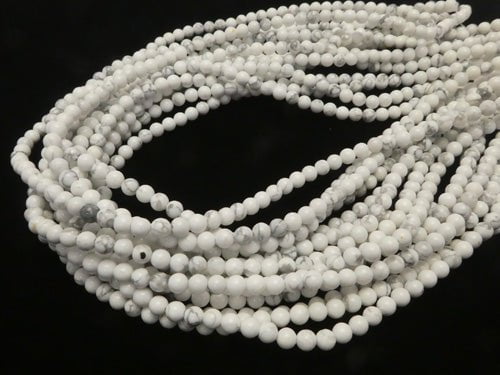 [Video] Howlite Magnesite  Round 4mm 1strand beads (aprx.15inch/36cm)