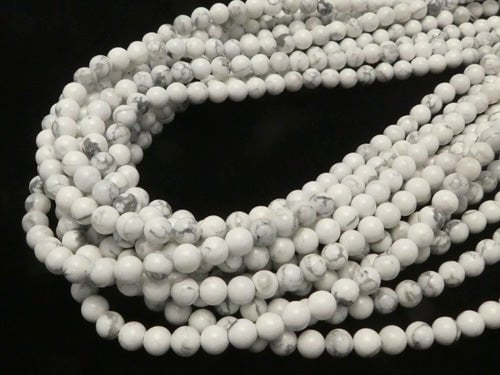 [Video] 1strand $4.79! Howlite Magnesite  Round 6mm 1strand beads (aprx.15inch/36cm)