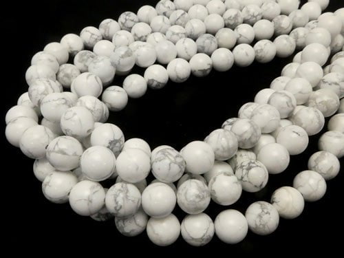 [Video] Howlite Magnesite  Round 12mm 1strand beads (aprx.14inch/35cm)