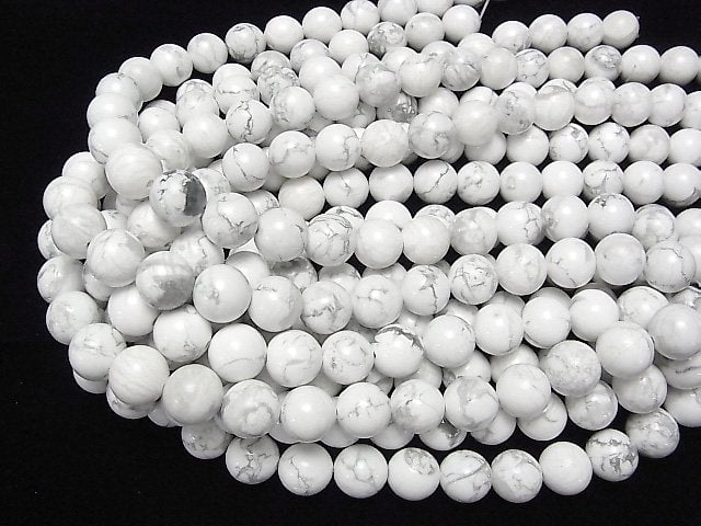 [Video] Howlite Magnesite  Round 14mm half or 1strand beads (aprx.15inch/38cm)