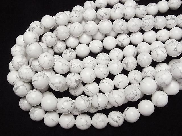[Video] Howlite Magnesite Round 16mm 1/4 or 1-strand beads (approx. 15 inches/36 cm)