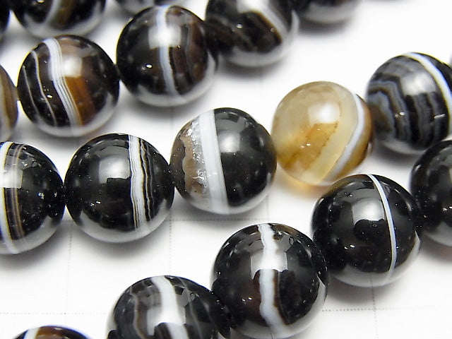 1strand $7.79! Brown stripe agate AAA Round 10mm 1strand beads (aprx.15inch / 36cm)
