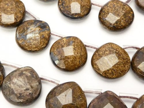 Bronzite, Chestnut Shape, Faceted Briolette Gemstone Beads