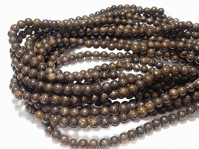 1strand $7.79! Bronzite Round 6mm [1.5mm hole] 1strand beads (aprx.14inch / 35cm)