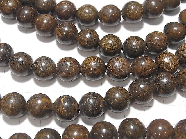 Bronzite Round 12 mm [2 mm hole] half or 1 strand beads (aprx.14 inch / 35 cm)