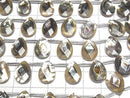 [Video]Abalone Shell Faceted Pear Shape 14x10x4mm 1/4 or 1strand beads (aprx.15inch/36cm)