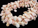 Queen Conch Shell Faceted Pear Shape 14 x 10 x 5 mm half or 1 strand beads (aprx.15 inch / 36 cm)