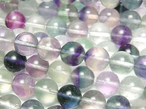 [Video] Multicolor Fluorite AA++ Round 8mm half or 1strand beads (approx. 15 inches/38 cm)