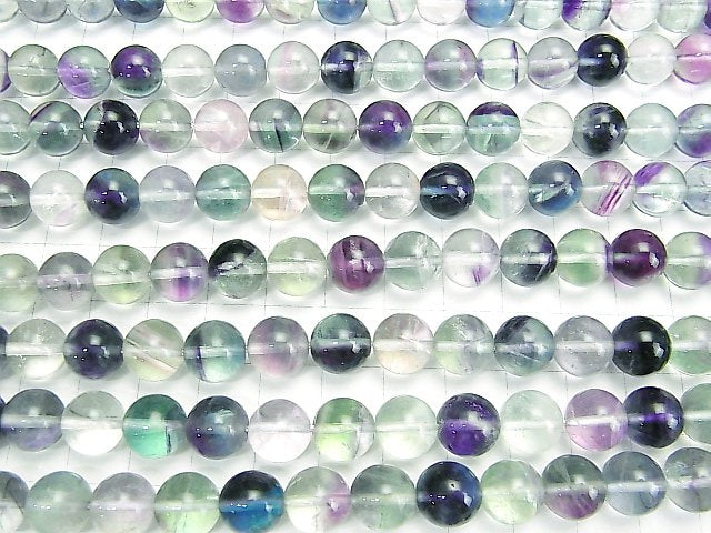 [Video] Multi color Fluorite AA++ Round 10mm half or 1strand beads (aprx.15inch/37cm)