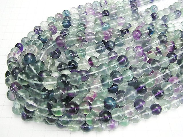 [Video] Multi color Fluorite AA++ Round 10mm half or 1strand beads (aprx.15inch/37cm)