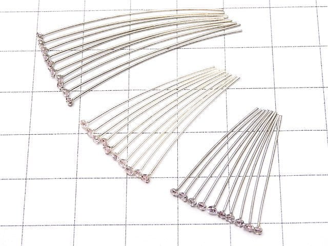 Silver925 Ornament Head Pin (with CZ) Pink [0.5x25] [0.5x30] [0.5x40] 10pcs