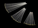 Silver925 Ornament Head Pin (with CZ) Yellow [0.5x25] [0.5x30] [0.5x40] 10pcs