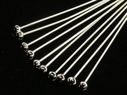 Silver 925 Decorative Head Pin (with CZ) Black [0.5x25][0.5x30][0.5x40] 10pcs
