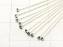 Silver925 Ornament Head Pin (with CZ) Black [0.5x25] [0.5x30] [0.5x40] 10pcs
