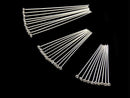 Silver925 Ornament Head Pin (with CZ) Clear [0.5x25mm] [0.5x30mm] [0.5x40mm] 10pcs