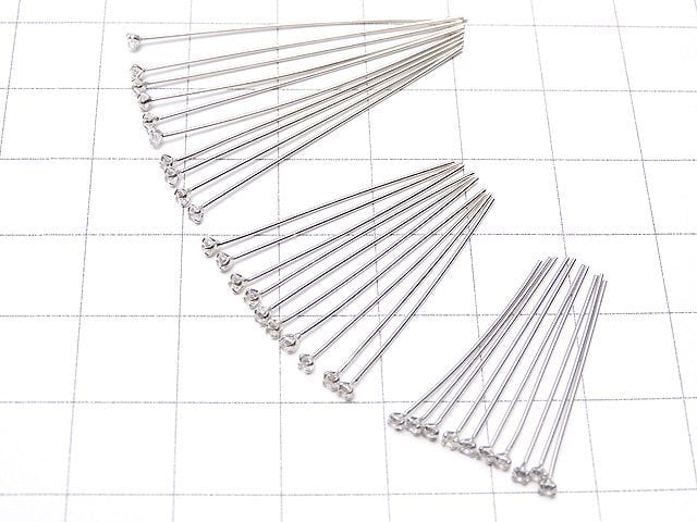 Silver925 Decorative Head Pin (with CZ) Clear [0.5x25mm][0.5x30mm][0.5x40mm] Rhodium Plated 10pcs $4.79- !