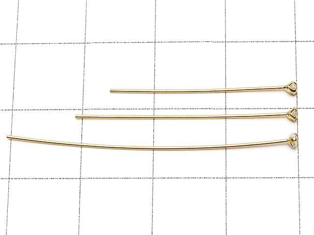 Silver 925 Decorative Head Pin (with CZ) Clear [0.5x25][0.5x30][0.5x40] 18KGP 10pcs