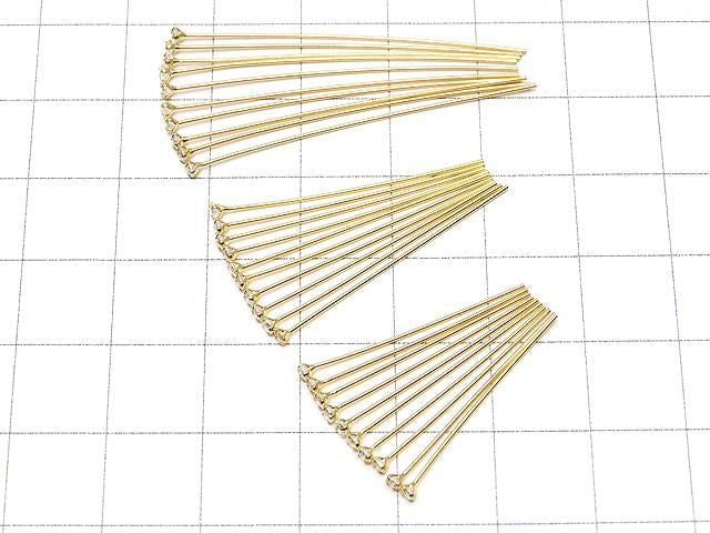 Silver 925 Decorative Head Pin (with CZ) Clear [0.5x25][0.5x30][0.5x40] 18KGP 10pcs