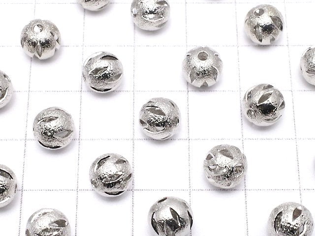 Metal parts design round 8mm silver color 10pcs