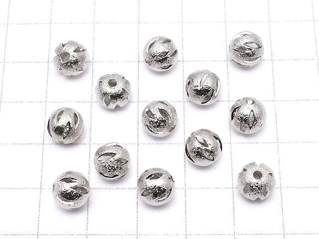 Metal parts design round 8mm silver color 10pcs