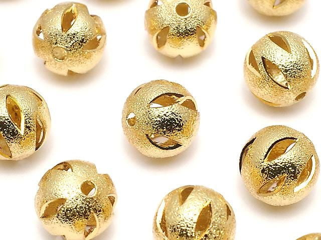 Metal parts, round, 10mm, gold color, 10 pieces.