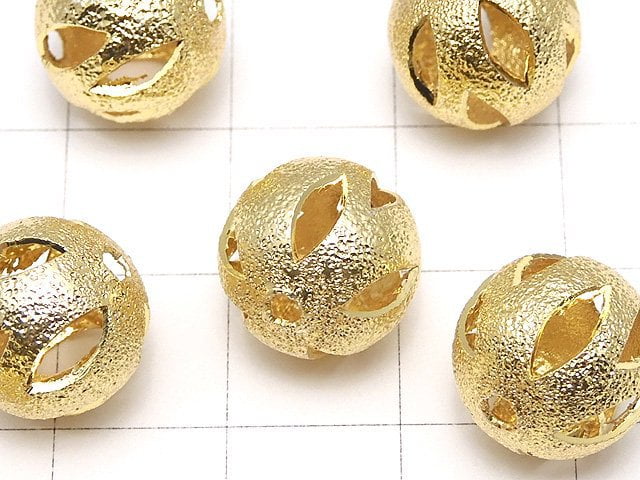 Metal Parts design Round beads 12 mm gold color 5 pcs $2.79!