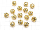 Metal Parts design Round beads 12 mm gold color 5 pcs $2.79!