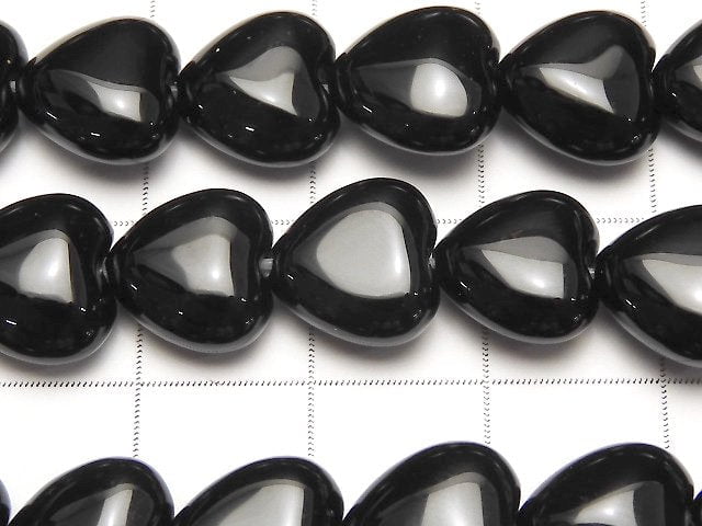 [Video] Onyx Heart 10x10x5mm 1strand beads (aprx.14inch / 35cm)