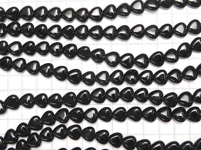 [Video] Onyx Heart 10x10x5mm 1strand beads (aprx.14inch / 35cm)