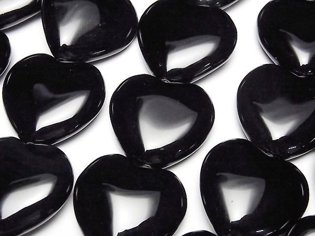 縞瑪瑙垂直孔心形25x25mm 1/4或1串珠子（約13英吋/32公分）